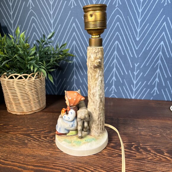 Vintage Hummel Table Lamp TMK-3 Good Friends #228 Tree Trunk Lamp Ceramic 1960's - Picture 9 of 17